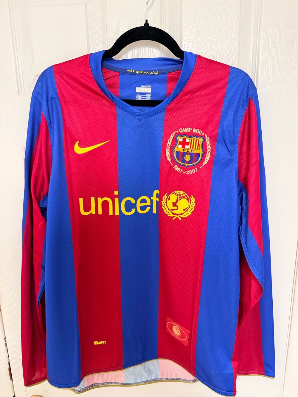 FC Barcelona 2007–08 Home Jersey (Long Sleeve) – #19 Lionel Messi size S
